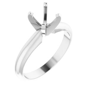 Diamond Solitaire Tiffany Style 4-Prong Semi-Mount 14k White Gold