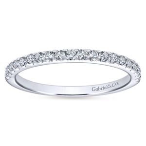 Gabriel & Co. Round Diamond Wedding Band 14k White Gold WB7480W44JJ