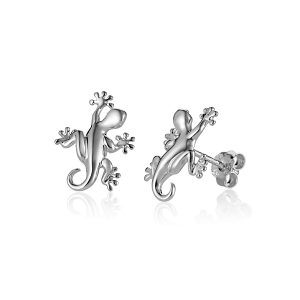 Gecko Earrings Sterling Silver