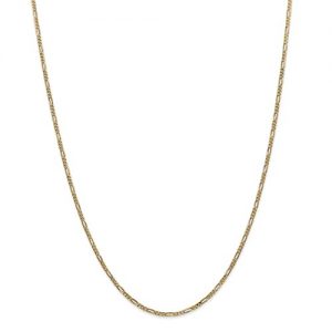 1.80mm Flat Figaro Chain 14k Yellow Chain 20"