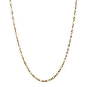 2.75mm Flat Figaro Chain 14k Yellow Gold 20"