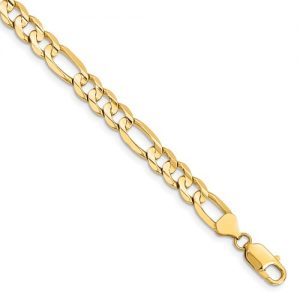 7.5mm Figaro Bracelet 14k Yellow Gold