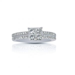 1ctw Princess Diamond Engagement Ring 14k White Gold