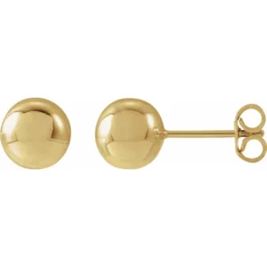 7mm Ball Stud Earrings 14k Yellow Gold