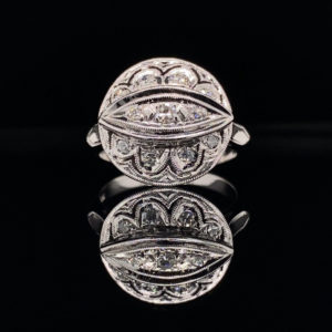 Vintage Diamond Ring 1/4ctw 14k White Gold