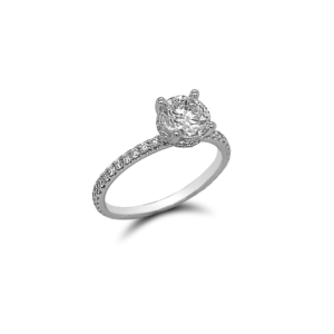 1 2/5ctw Hidden Halo Engagement Ring 18k White Gold