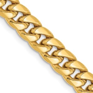 6mm Cuban Link Chain 14k Yellow Gold 26″