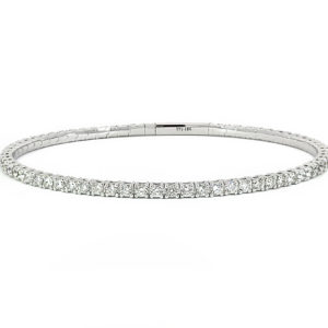 Flexible Diamond Tennis Bracelet 2.8ctw 18k White Gold