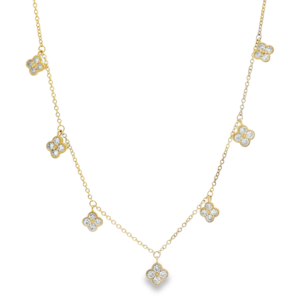 Diamond Clover Necklace w/ 0.50ctw Diamonds 18k Yellow Gold