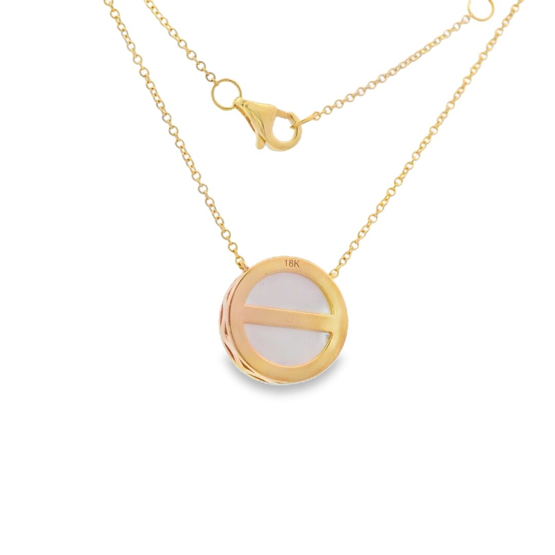 Star of David Pendant w/ MOP, Diamonds 18k Yellow Gold - Image 2